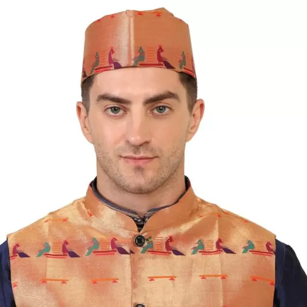 Kanira Paithani Topi for Men - Jodi Peacock