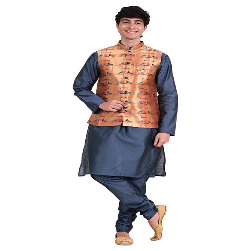 Kanira Paithani jacket for Mens Double Peacoak