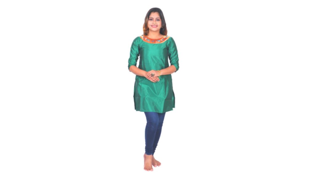 Kanira Aakaar Green Paithani Kurti – Office Wear Peacock Design