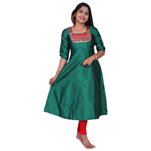 Kanira Baani Green Paithani Kurti, Office Wear Peacock Design