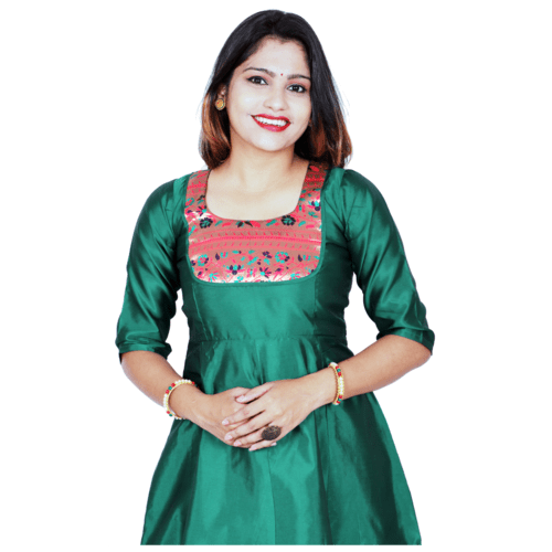 Kanira Baani Green Paithani Kurti, Office Wear Peacock Design