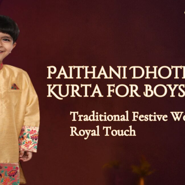 Paithani Dhoti Kurta for Boys: Traditional Festive Wear with a Royal Touch