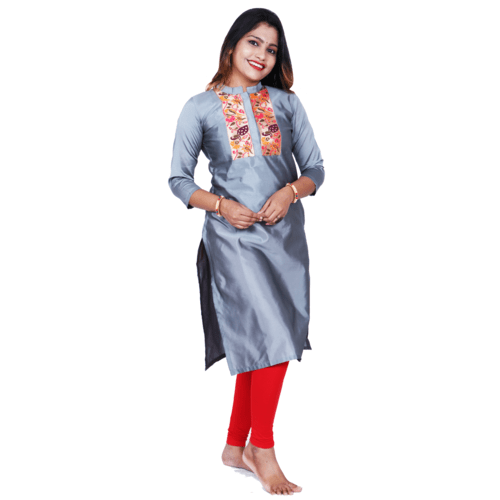 Kanira Enaira Gray Paithani Kurti, Office Wear Peacock Design