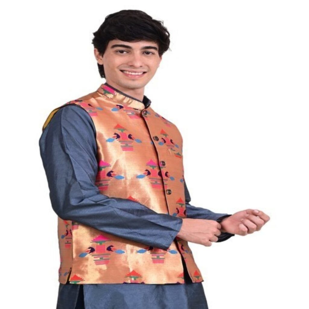 Kanira Paithani jacket for Mens Diamond