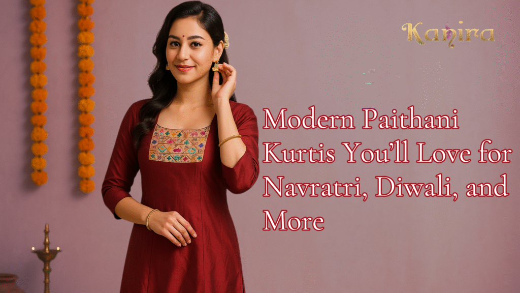 Modern Paithani Kurtis You’ll Love for Navratri, Diwali, and More