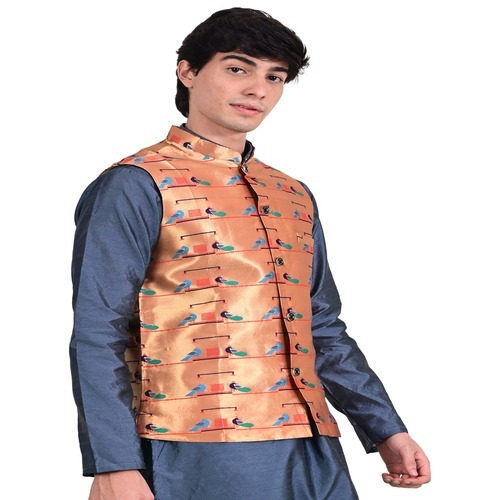 Kanira Paithani jacket for Mens Double Peacoak
