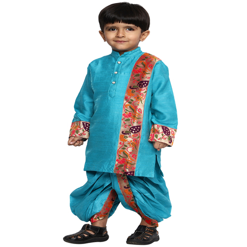 Kanira Jr Evan Rama Rama Paithani dhoti kurta for boys