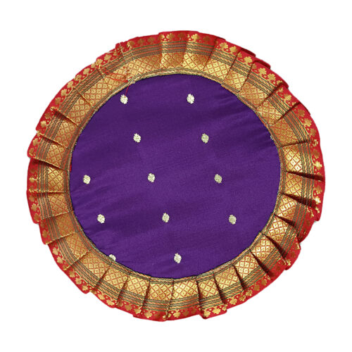 Paithani Samai/Kalash Asan for Ganesh Chaturthi – Round Pooja Mat (7 Inch, Multiple Colors)