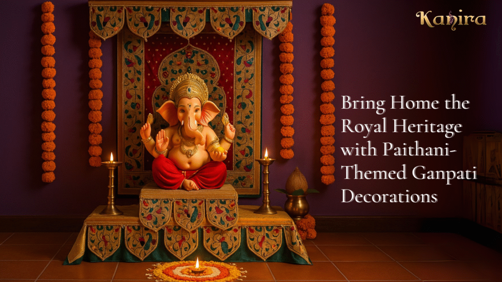 Bring Home the Royal Heritage with Paithani-Themed Ganpati Decorations