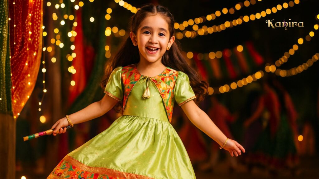 Paithani Frocks for Girls for Navratri: Traditional Twirls Your Little One Will Love
