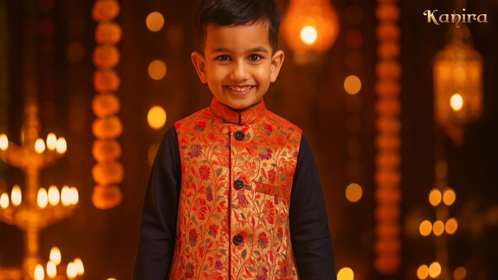 Diwali Dressing Guide: Paithani Jacket for Kids That’s Full of Maharashtrian Charm
