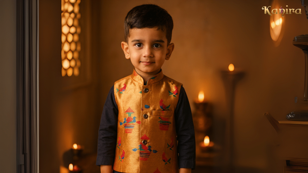 Top 5 Ethnic Looks for Boys Featuring Traditional Paithani Jackets