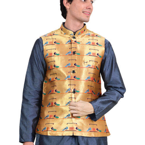 Paithani Jacket for Men – Double Peacock
